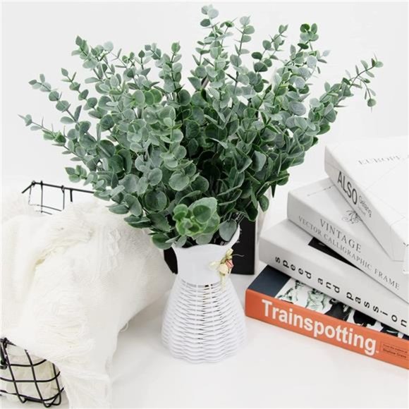 90 Pcs Eucalyptus Stems Artificial Green Stems Eucalyptus Leaves Stems 15 inch - Picture 5 of 6